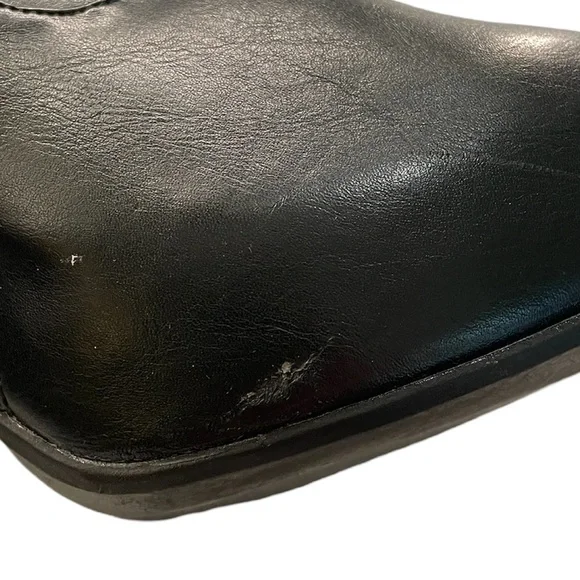 JustFab Over Knee Stiletto Platform Non Leather Black Boot Gold Buckle Detail 11 - Picture 6 of 7